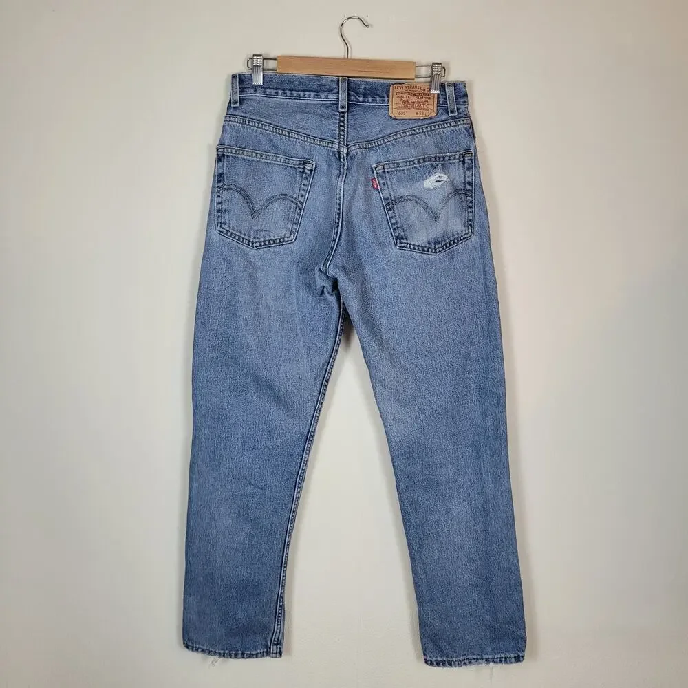 VTG Levis 505 Jeans 30x32 Blue‎ Denim Regular Fit Straight Leg Red Tab Classic
